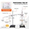 Essential Oil Distillation Kit, 500ml Distillation Apparatus, 3.3 Boro Lab Glassware Distillation Kit with Alcohol Lamp, Ceramic Mesh and 24, 40