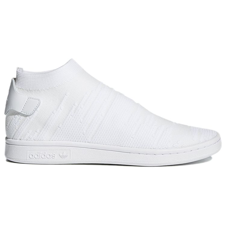 adidas Кроссовки Stan Smith Sock Primeknit Triple White Женские Обувь-Белый CQ2902