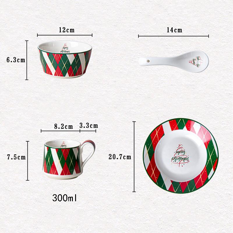 Изысканная Рождественская Керамическая Тарелка Легкая Роскошь Отель Ресторан Тарелки для Стейка Тарелка для Кухни для Домашней Вечеринки Пиалы для Риса Рождественские Подарки