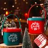 Christmas Candy Container with Handle Goody Buckets Multi-purpose Festival Favor Gift Box Xmas Winter Holiday Party Supplies