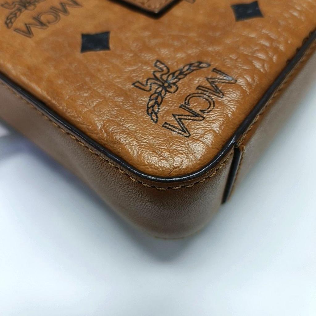 [Pre-Owned] Millie Visetos Metallic Hardware Laurel Leaf Lock Monogram Smooth Envelope Crossbody Bag Coated Canvas Napa Leather Shoulde - Good #6W719I