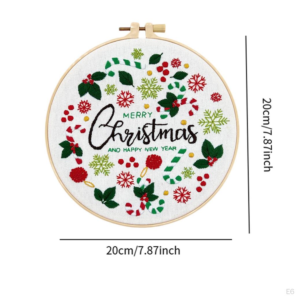 Christmas Embroidery Kit for Adult Craft Set Portable Unfinished Xmas Material Package Crafting