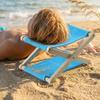 Adjustable Height Folding Wooden Beach Pillow Compact Canvas Lounge Headrest  Household