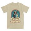 Футболка Fun Happy Raccoon Lover Stay Trashy для мужчин и женщин из чистого хлопка с изображением енотов в мусорном баке, футболки с коротким рукавом, одежда с принтом