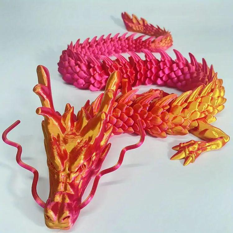 Новый 90 см 3D-печатный дракон, полный корпус, подвижные суставы, предмет интерьера и декора, фигурка, настольное украшение, детская игрушка