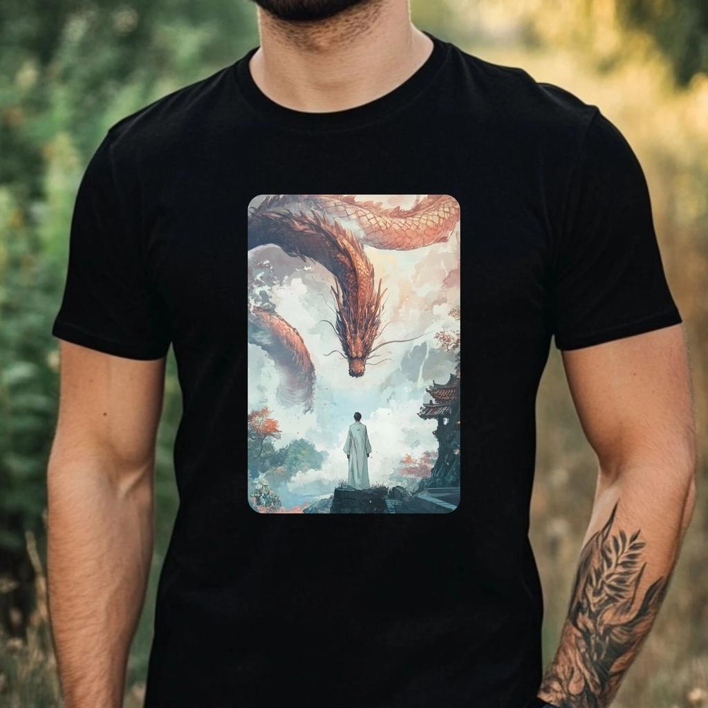 T-Shirt Herren Manga Drache Motiv Baumwolle Größe XS bis 5XL