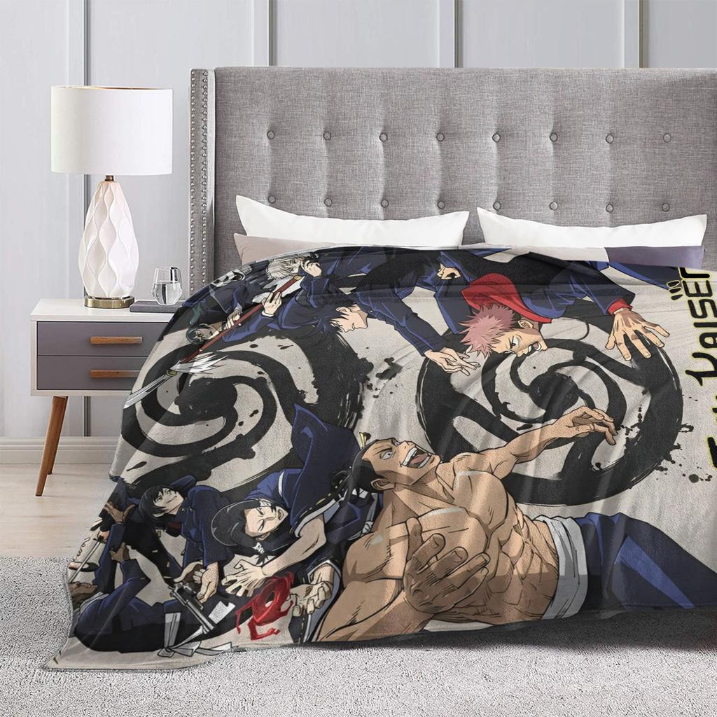 Jujutsu Kaisen Blankets Fleece Summer Air Conditioning Multi-function Lightweight Thin Throw Blanket Bedding Throws