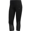 Adidas Aeroready Own The Run Solid Letter Print Slim Fit Seven-Quarter Leggings Women Leggings Black FL7804