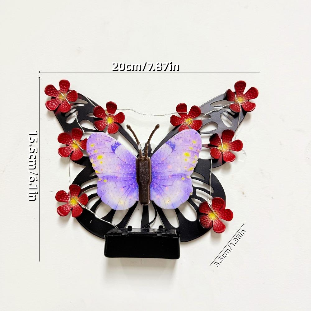 Solar Outdoor Wall Light with Butterfly Decoration – Villa Garden & Courtyard Landscape Light / Ambient Wall Lamp