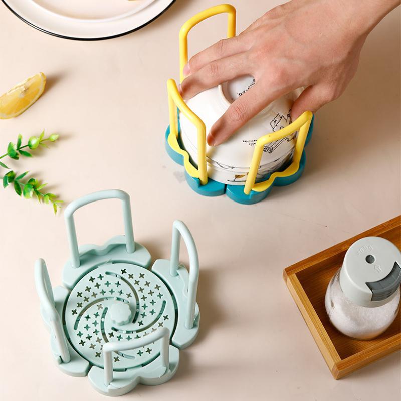 Многофункциональная полка для кухонной мойки с выдвижным сливным лотком и вращающейся корзиной