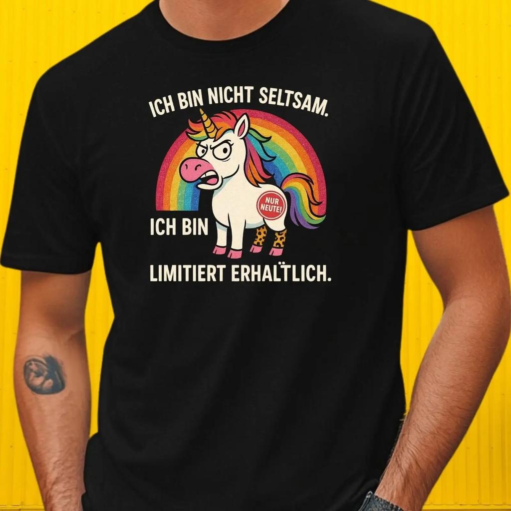 Lustiges T Shirt Einhorn Spruch Nicht Seltsam Limitiert Glitzer Amp Leopard Vintage Fashion Top For Everyday Wear Unisex