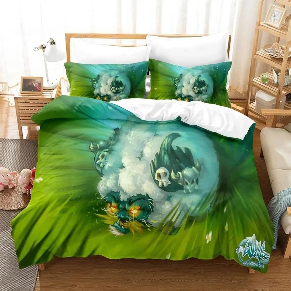 SkinFriendly Elegant Single Twin Full Queen King New Wakfu Size Bed Adult Kid Bedroom Sets 3D Print Quilt
