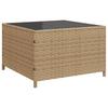L shaped garden sofa set with table and cushions beige poly rattan