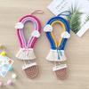 1Pc Pure Hand-Woven Rainbow Hot Air Balloon Ornaments, for Home Decoration Wall Hanging