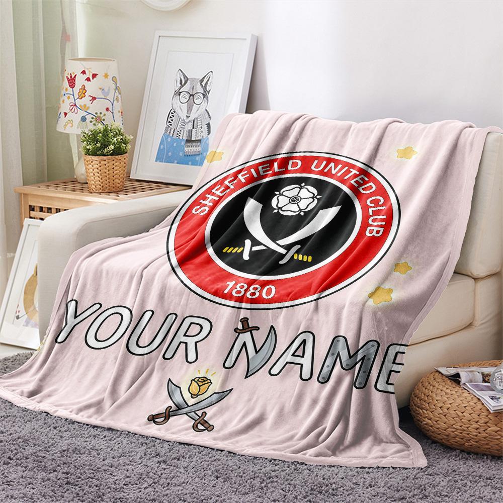 Custom Name Sheffield United Flannel Blanket, High quality Comfortable for All Seasons, Home Decor, Warmth and Comfort