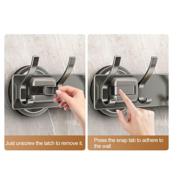 Крючок для ванной с надежной присоской, из космического алюминия, без инструментов, настенный, сверхпрочный, вешалка для ванной