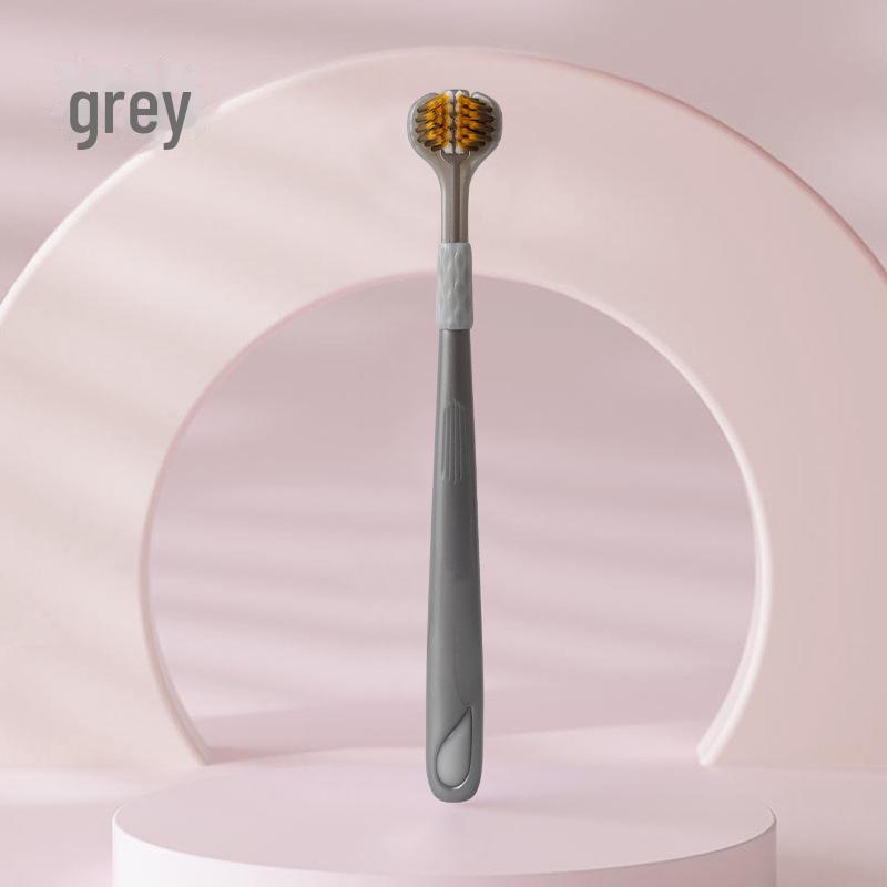 Высококачественная трехсторонняя зубная щетка для взрослых с мягкой щетиной и очистителем языка - Идеально подходит для пар