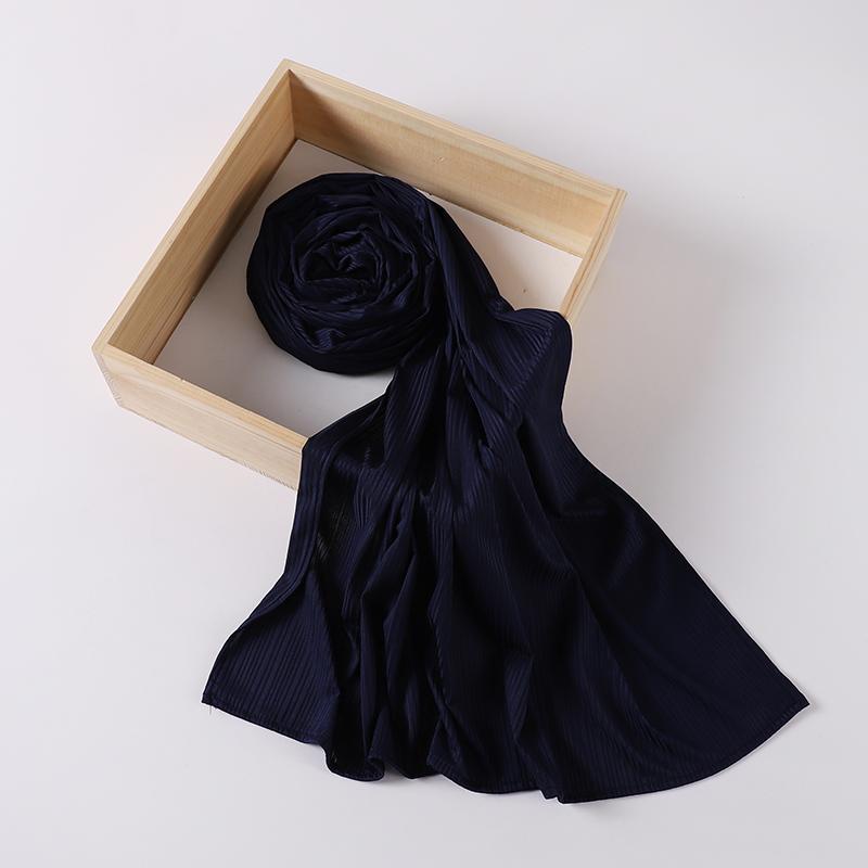 Рубчатый трикотажный хиджаб Мусульманский однотонный шарф Креповый хиджаб Шарф Мягкая исламская шаль Обёртывания Повязка на голову Вуаль Женщина Мусульманка