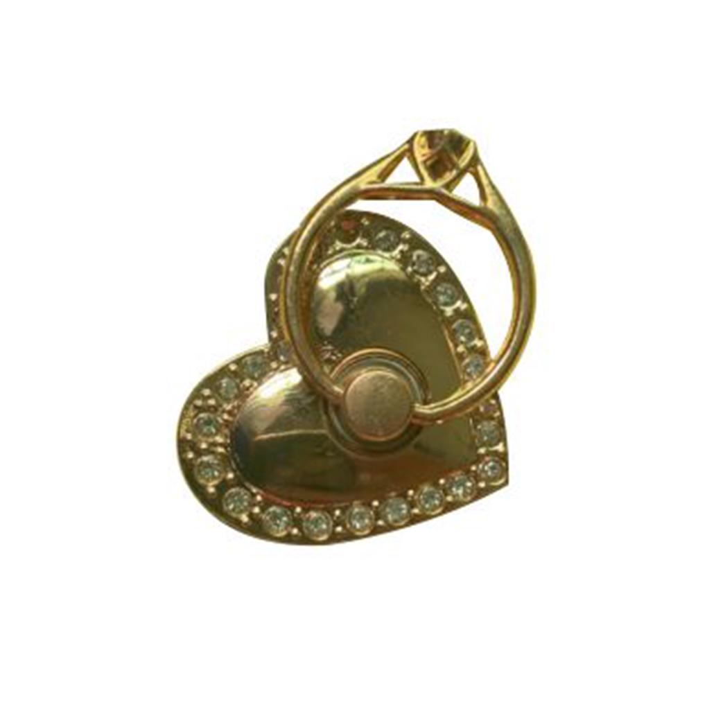 Heart Shaped Mobile Phone Support Rhinesone 360 Degree Rotating Frame Brackets Accessories