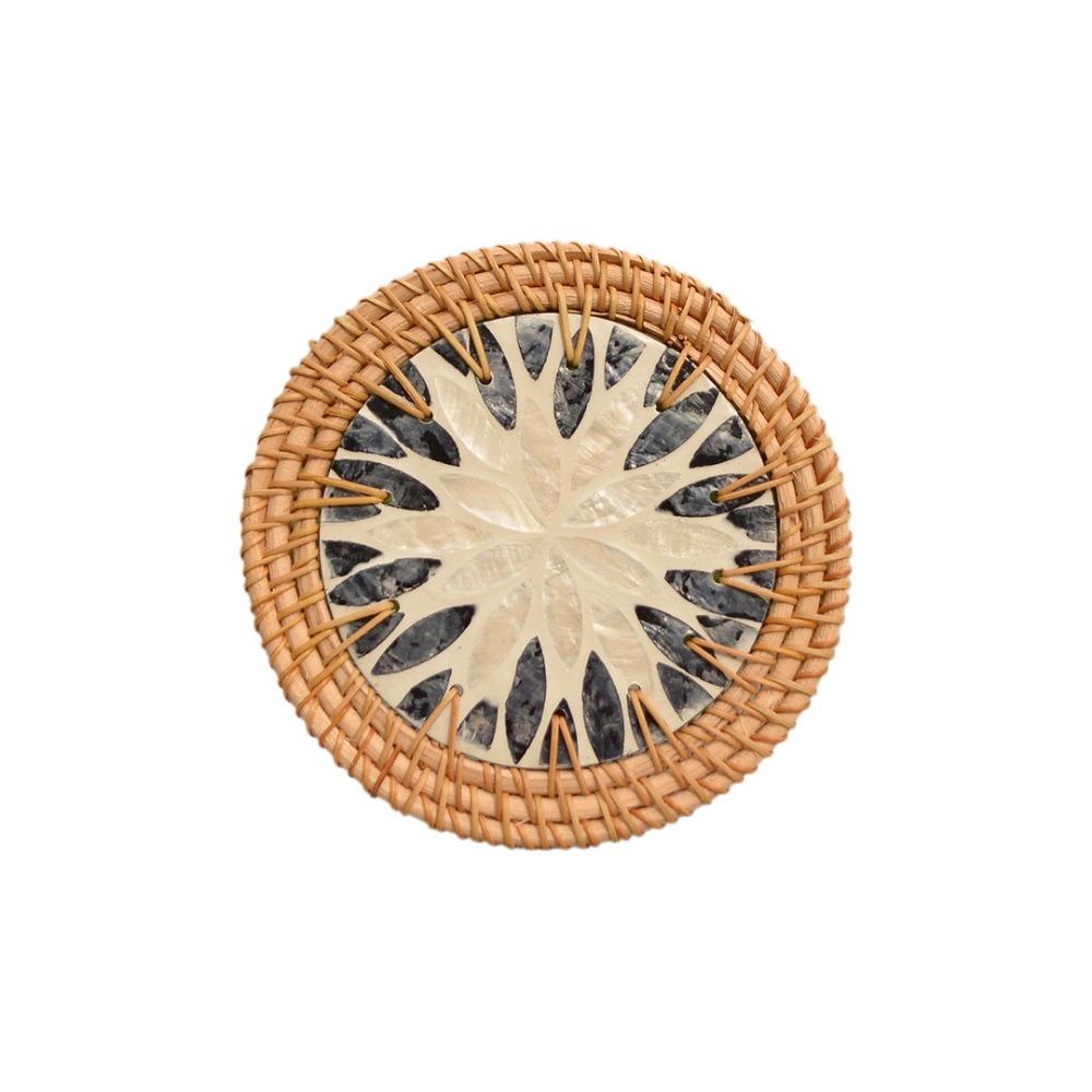 Round Teapot Mats Woven Texture Heat Insulation Pad Tea Ceremony Shell Mats Restaurant