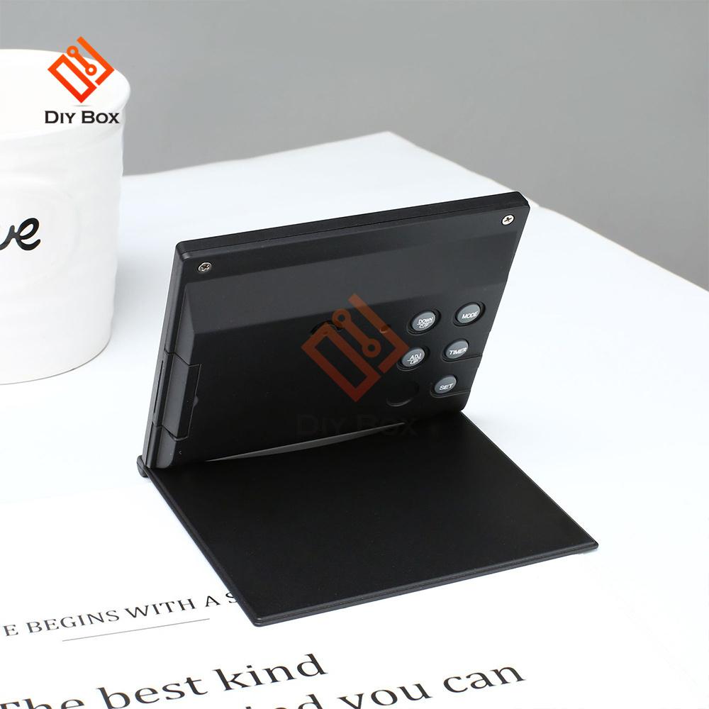 Foldable LCD Digital Electronic Clock Thermometer Hygrometer Alarm Clock Desktop Weather Station Desktop Temperature Sensor