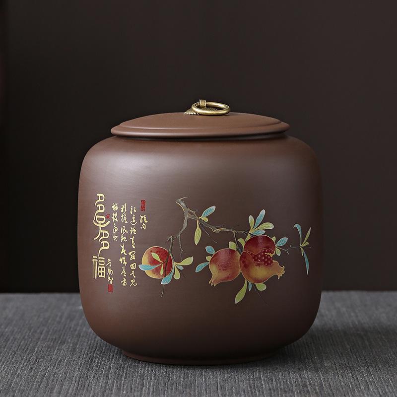 Черный домашний кухонный фиолетовый глиняный чайник для чая большой герметичный керамический чайник для хранения пуэра домашний чайник для чая черная банка для чая оптом