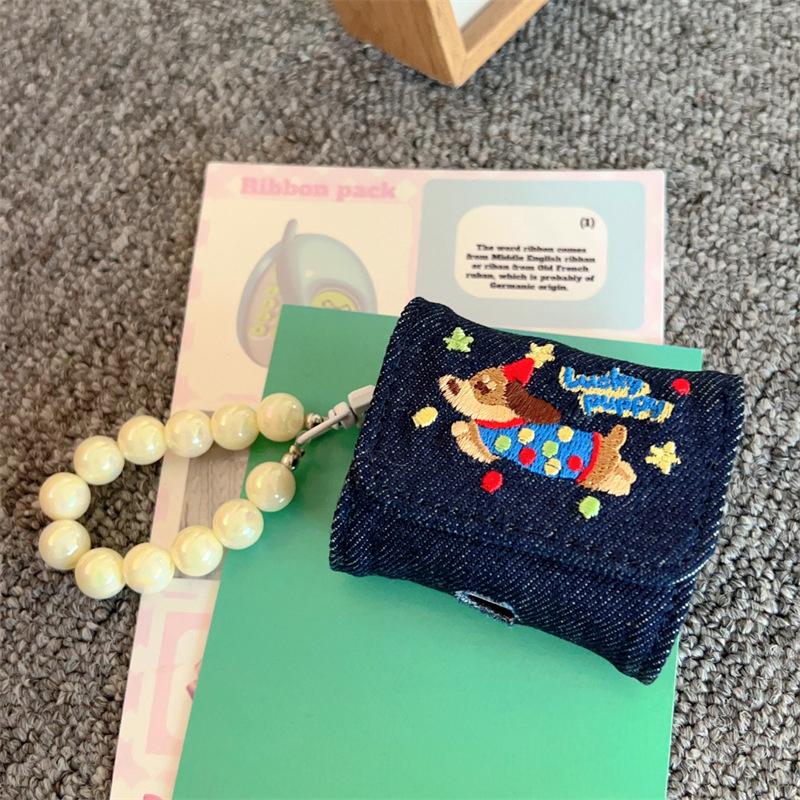 Милый джинсовый чехол для наушников, защитный чехол для наушников, чехлы для гарнитуры, беспроводные аксессуары для наушников Bluetooth