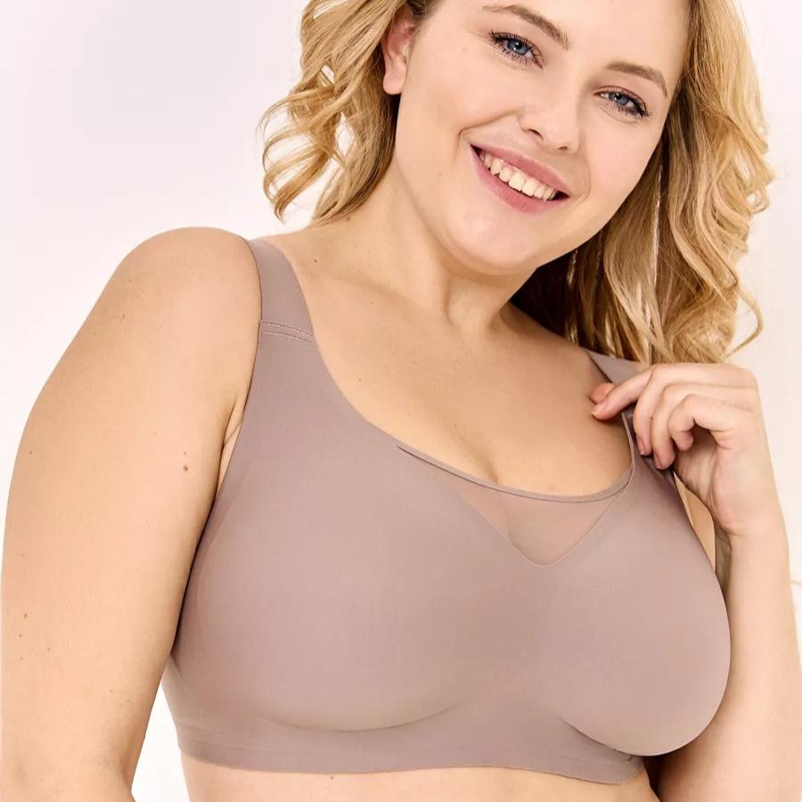 Бесшовный бюстгальтер большого размера для маленькой груди с эффектом пуш-ап для уменьшения боковых складок без косточек и с гелевой клейкой основой