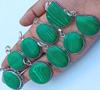Malachite Gemstone 925 Sterling Silver Plated Handmade 5 PCs Fancy Pendants Jewelry SEN-219