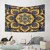 Golden Mandala Fractal Art Pattern Pattern Wall Hanging Tapestry Decorative Tapestry Home Decor for Bedroom and Living Room