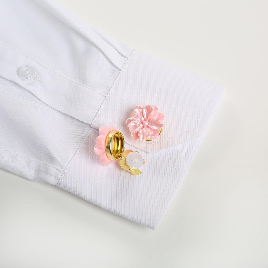 2 шт./компл. Цветы запонки пуговицы крышка на рубашку милый элегантный гардения пуговицы зажим подходит для смокинга рубашка украшение одежды