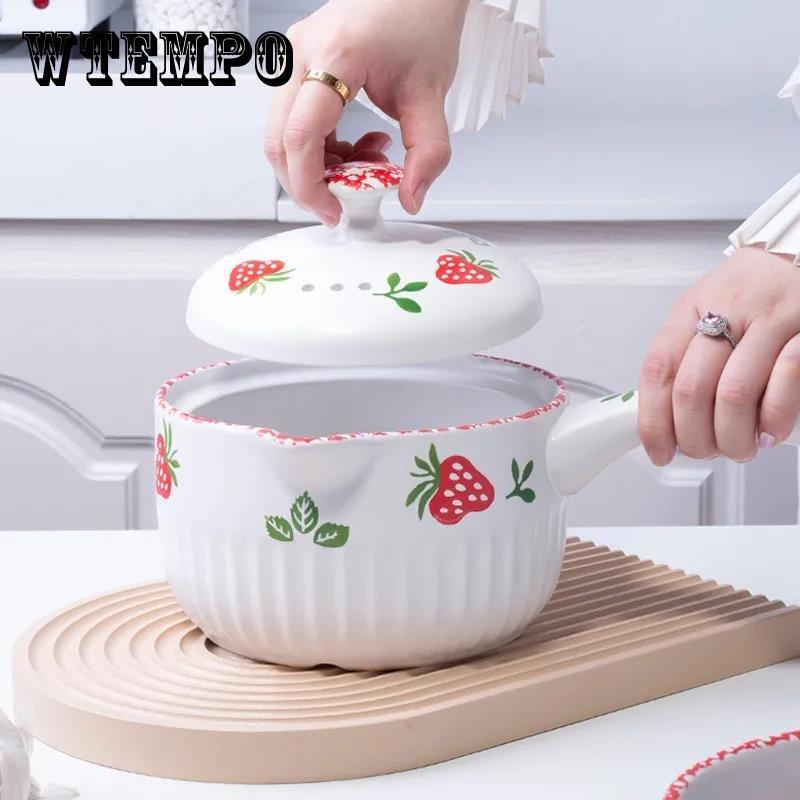 Керамический маленький горшочек для молока, горшочек с лапшой быстрого приготовления, маленький котелок для кипячения, молоко, милый горшочек с детскими добавками, маленький горшок, домашняя запеканка с лапшой