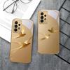 golden flying bird For Samsung A 01 52S A04 A05S A10 A12 A13 22 23 24 36 42 M02 Note 10 20Ultra 8 9 Golden glass phone case