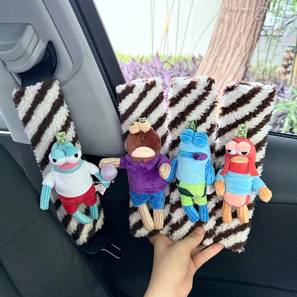 Плюшевая накладка на ремень безопасности Губка Боб: Защита от натирания шеи и плеч