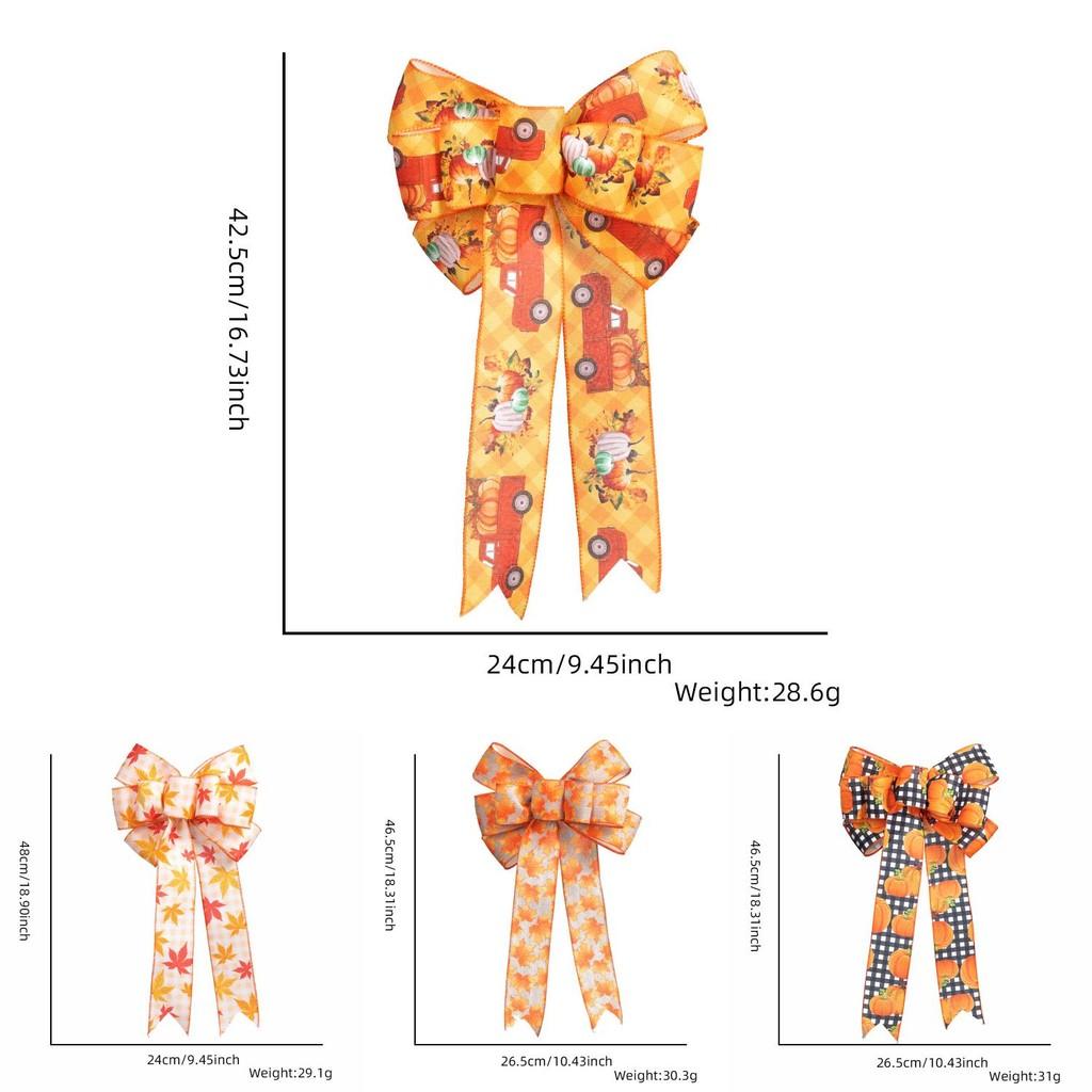Красочный набор бантов из кленовых листьев и тыкв ко Дню Благодарения для сезонных праздников