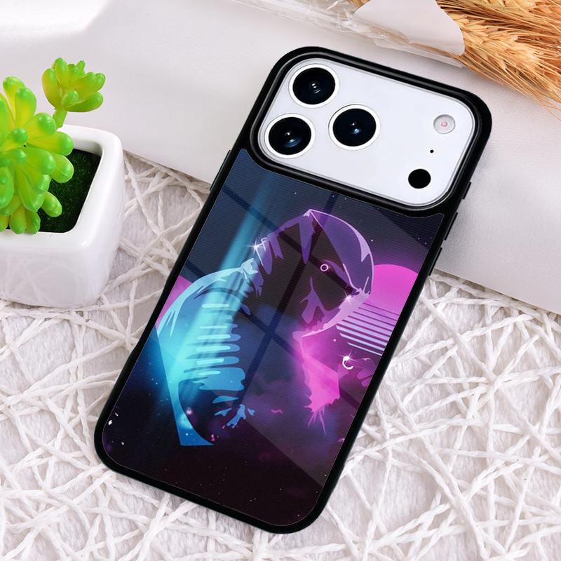 Neon Motorcycle Biker Shockproof Phone Case for iPhone 17 Air 16e 15 11 12 14 13 Pro Max Cover Coque