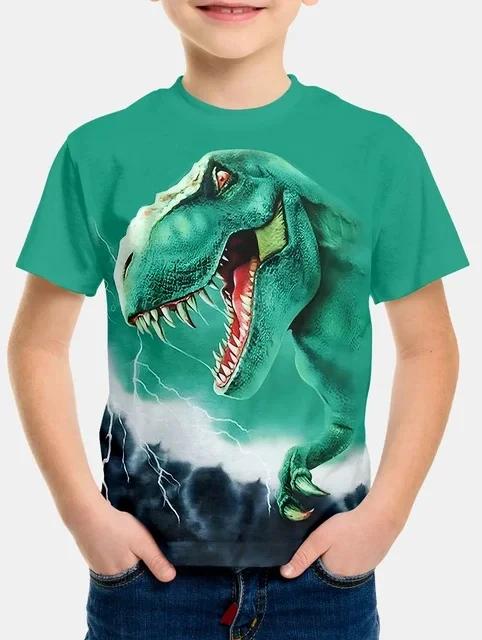 Kids Boys T-shirt Cool Jurassic World Dinosaur T Shirt Boy Clothes Summer Short Sleeve Tee Shirts Children Clothing Girls Tops