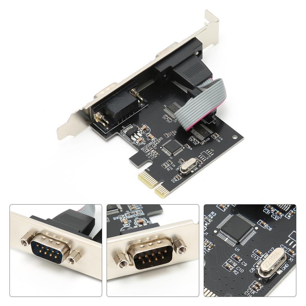 Карта расширения PCIE в 2 последовательных порта Адаптер Контроллер для Windows Linux OS X Настольного ПК