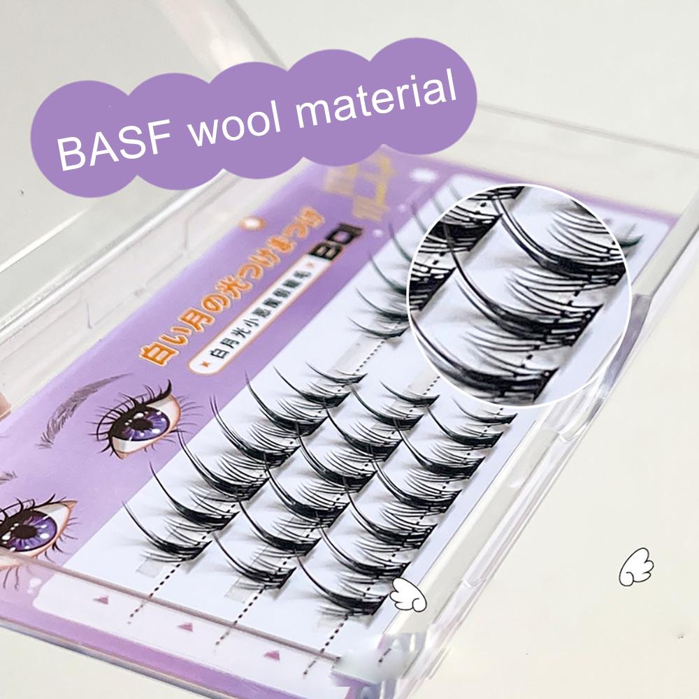 BQI Накладные ресницы Ультратонкие стержни Натуральная имитация Сегментированные одиночные пучки Ленивые накладные ресницы