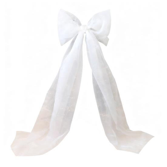 Верхушка для рождественской елки Бант Очень большой сетчатый бант с длинными лентами для праздника, свадьбы, дня рождения, украшение стены