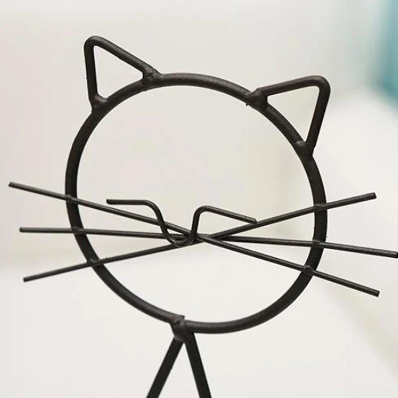 Милая кошка ретро железная ваза линия гидропонное растение ваза для цветов украшение для дома металлический держатель для растений скандинавский стиль железная ваза орнамент