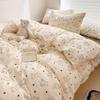 Class A Maternal Infant Grade Washed Cotton Linen 4-Pcs Set Double-Layer Yarn Quilt Cover Dormitory Bed Sheet 3-Pcs Set Household Bedding