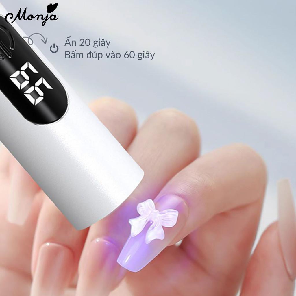 monja Мини-сушилка для ногтей УФ-гель-лак, клей, сушка клея, ручная зарядка через USB, фонарик для дизайна ногтей со светодиодным экраном, инструменты для маникюра своими руками