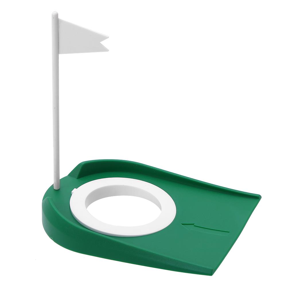 Indoor Outdoor Plastic Golf Putting Cup Practice Aids with Adjustable Hole White Flag