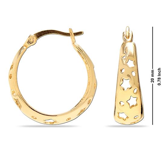 LeCalla Ювелирные изделия из стерлингового серебра S925, позолоченные филигранные серьги-кольца в форме звезды для девушек-подростков 20 мм