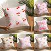 Pink bow cherry Pillow Case Home Living Room Decoration Linen Pillow Cases Cushion Cover