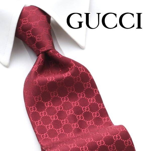 Gucci GG (Gucci) tie, red, pattern, GUJ-825 [Used]