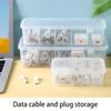 Large-capacity Covered Cable Gemstoneent Box, 5 Compartments - A Space-saving Desktop Storage Solution for Offices and Homes.