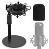 Frgyee Upgrade AT2020 Microphone Stand Tabletop Desktop Microphone Stand Shock Mount for AT2020 AT2035 ATR2500 Condenser Microphone & AT2020USB+