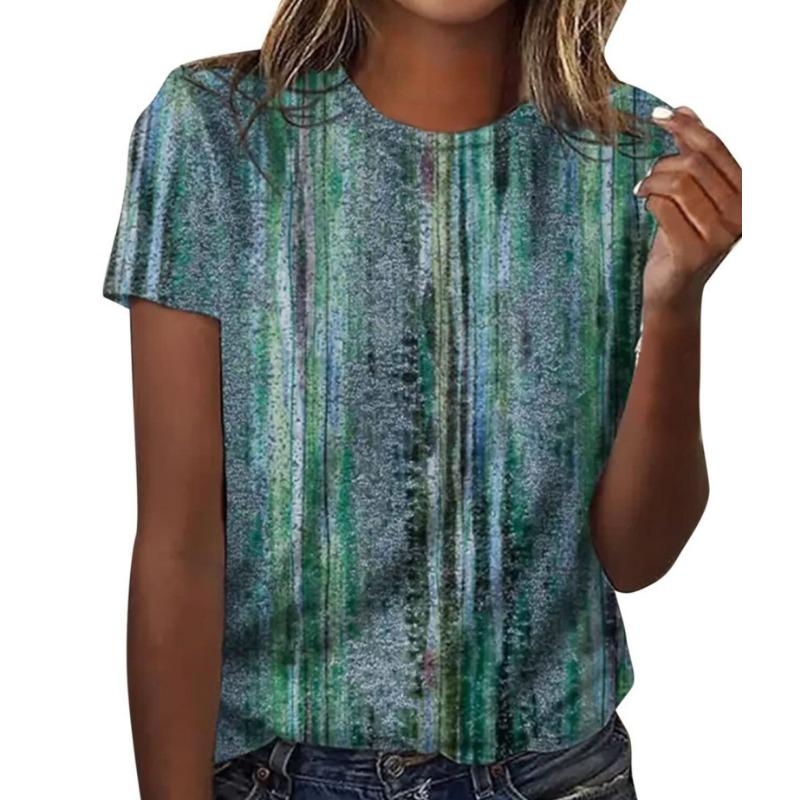 Casual Floral 3D Printed Short Sleeved Round Neck T-shirt